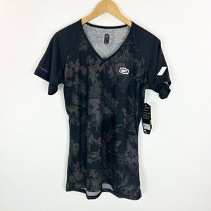 Women’s 100%‎ Airmatic Mountain Bike MTB Cycling Jersey in Black Floral Size L